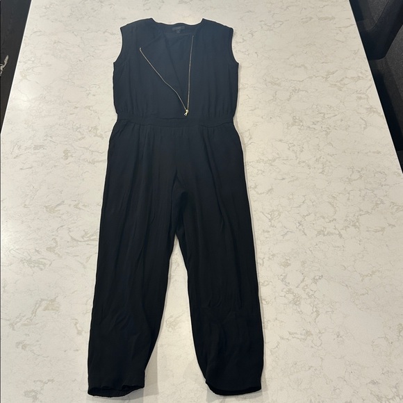 J.Crew Black Asymmetrical Jumpsuit EUC Size 8 - Picture 16 of 16